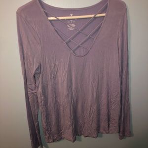 Cross top long sleeve